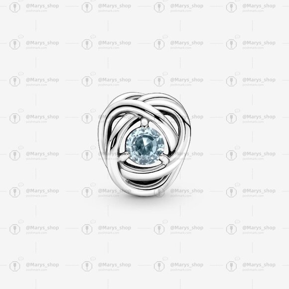 Pandora March Sea Aqua Blue Eternity Circle Charm - Picture 2 of 5